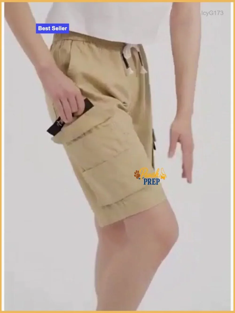 Women's Cotton Cargo Bermuda Shorts 6 Pockets Elastic Waist